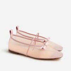 NWT J. Crew Quinn Mesh Mary Janes in warm blush color - size 8M